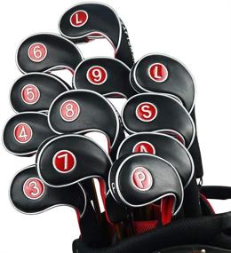 img 2 attached to Craftsman Golf Iron Putter Headcovers: 12pc Set in 🏌️ Black & Red - Fits Callaway, Ping, Taylormade, Cobra, and More