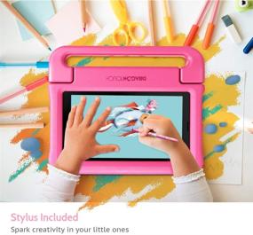 img 1 attached to 🐉 Dragon Touch KidzPad Y88X 7 Детский планшет с WiFi, Android 10, 7-дюймовым IPS HD дисплеем, 32 ГБ памяти (ROM), предустановленным KIDOZ, содержащим контент, утвержденным Disney, защитный чехол для детей, плечевой ремень, стилус - розовый.
