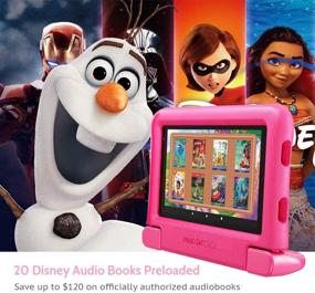 img 3 attached to 🐉 Dragon Touch KidzPad Y88X 7 Детский планшет с WiFi, Android 10, 7-дюймовым IPS HD дисплеем, 32 ГБ памяти (ROM), предустановленным KIDOZ, содержащим контент, утвержденным Disney, защитный чехол для детей, плечевой ремень, стилус - розовый.