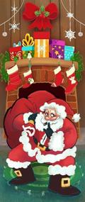 img 2 attached to Festive Joiedomi Christmas Santa with Gifts 🎅 Window Door Cover - 72X30 Inches Holiday House Decoration