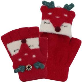 img 4 attached to RARITYUS Unisex Convertible Fingerless Mittens Girls' Accessories