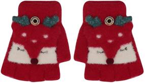 img 3 attached to RARITYUS Unisex Convertible Fingerless Mittens Girls' Accessories