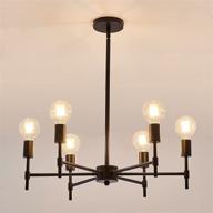 💡 asgyisa 6-light black sputnik chandelier: modern semi flush mount ceiling light for industrial farmhouse decor in bedroom, kitchen, dining room, living room, laundry room – e26 base логотип