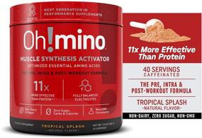 img 4 attached to Oh!mino Muscle Synthesis Activator: Enhanced Flavor for Optimal Stamina and Recovery - Caffeinated, 40 Servings 280grams Amino Acid Supplement with Electrolytes for Pre & Post Workout Drink – Oh!Nutrition
