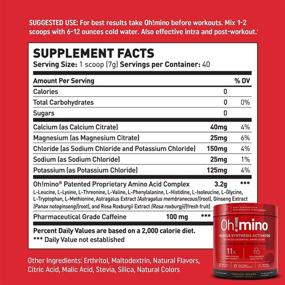 img 2 attached to Oh!mino Muscle Synthesis Activator: Enhanced Flavor for Optimal Stamina and Recovery - Caffeinated, 40 Servings 280grams Amino Acid Supplement with Electrolytes for Pre & Post Workout Drink – Oh!Nutrition
