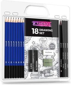 img 4 attached to 🎨 Artisto Drawing and Sketching Pencil Art Set (18 Items) - Ideal for Beginners, Kids, and Aspiring Artists