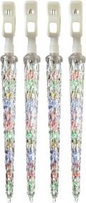 img 4 attached to NOMA LED Quick-Clip Cascading Shooting Star Icicle Christmas Lights 🎄 - Built-in Clip-On, 10 Multi-Color Bulbs, 12.6 Ft. White Wire Strand