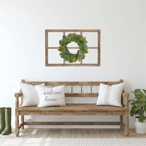 img 2 attached to 🌿 Ka Home Magnolia Wreath: Farmhouse Greenery Decor for Front Door or Wall – Large 20-inch Faux Holiday Wreath