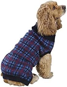 img 4 attached to 🐶 Zack & Zoey Large Navy English Plaid Pet Sweater - 20-Inch Acrylic Comfort at its Best!