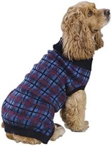 img 1 attached to 🐶 Zack & Zoey Large Navy English Plaid Pet Sweater - 20-Inch Acrylic Comfort at its Best!