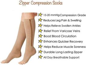 img 3 attached to 🧦 Kingbridal Medical Compression Socks: Leg Support Stocking with Zipper for Men and Women