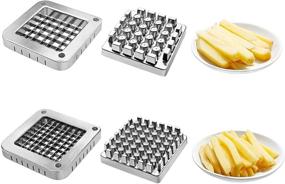 img 3 attached to 🍟 Commercial Grade French Fry Cutter by New Star Foodservice with Suction Feet, 1/2 Inch and 3/8 Inch Blades in Limited Edition Black