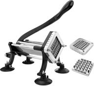 🍟 commercial grade french fry cutter by new star foodservice with suction feet, 1/2 inch and 3/8 inch blades in limited edition black logo