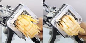 img 1 attached to 🍟 Commercial Grade French Fry Cutter by New Star Foodservice with Suction Feet, 1/2 Inch and 3/8 Inch Blades in Limited Edition Black