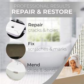 img 3 attached to 🛁 White Tub Repair Kit for Acrylic, Porcelain, Enamel, and Fiberglass - Sink, Shower, and Countertop - Bathtub Refinishing Solution for Cracked Bathtub Scratches - Shower Bases and Pans Included