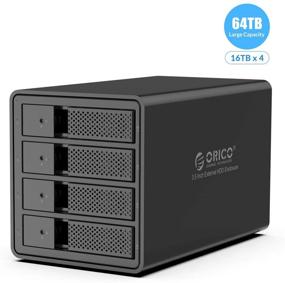 img 3 attached to 💾 ORICO 4 Bay USB 3.0 to SATA Chia External Hard Drive Enclosure for 3.5 inch HDD - Support 64TB (4 x 16TB) Aluminum Alloy RAID Enclosure with RAID Mode Storage Capability - Model 9548RU3