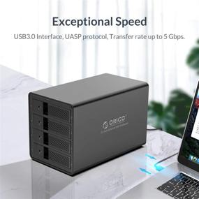 img 2 attached to 💾 ORICO 4 Bay USB 3.0 to SATA Chia External Hard Drive Enclosure for 3.5 inch HDD - Support 64TB (4 x 16TB) Aluminum Alloy RAID Enclosure with RAID Mode Storage Capability - Model 9548RU3