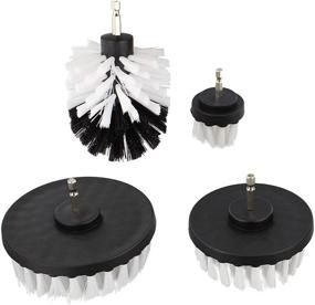 img 3 attached to 🧹 Efficient Cleaning with ABN Nylon Scrubber Drill Attachment Cleaning Brush Set - Soft White Bristles, 1/4in Power Drill Compatible