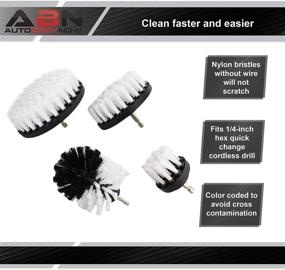 img 1 attached to 🧹 Efficient Cleaning with ABN Nylon Scrubber Drill Attachment Cleaning Brush Set - Soft White Bristles, 1/4in Power Drill Compatible