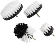 🧹 efficient cleaning with abn nylon scrubber drill attachment cleaning brush set - soft white bristles, 1/4in power drill compatible logo