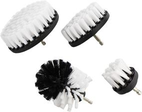 img 4 attached to 🧹 Efficient Cleaning with ABN Nylon Scrubber Drill Attachment Cleaning Brush Set - Soft White Bristles, 1/4in Power Drill Compatible