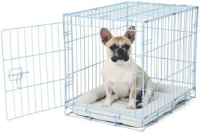 img 2 attached to Small Carlson Blue Single Door Metal Dog Crate - Secure, Compact and SEO-Optimized