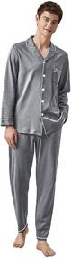 img 4 attached to Sleeve Pajama Lightweight Cotton Sleepwear Men's Clothing