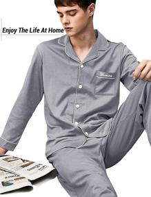 img 2 attached to Sleeve Pajama Lightweight Cotton Sleepwear Men's Clothing
