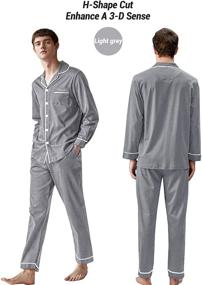 img 3 attached to Sleeve Pajama Lightweight Cotton Sleepwear Men's Clothing
