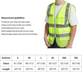 img 2 attached to 👷 VICRR High Visibility Safety Vest with Reflective Strips, 9 Pockets Zipper Front, Ideal for Construction Work