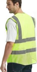 img 3 attached to 👷 VICRR High Visibility Safety Vest with Reflective Strips, 9 Pockets Zipper Front, Ideal for Construction Work