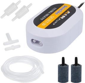 img 4 attached to Uniclife Quiet 20 Aquarium Air Pump - Dual Outlet 🐠 with Accessories for 5-30 Gallon Fish Tank: Enhance Your Aquatic Environment