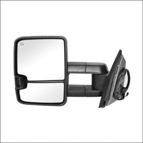 img 3 attached to 🚚 Enhance Your Truck's Visibility with Perfit Zone Power Heated Smoke Lens Signal Tow Towing Telescoping Extendable Foldable Side View Dual Glass Mirrors - Fits 2007-2014 Silverado Suburban Sierra Yukon 1500 2500 3500 Pickup Truck