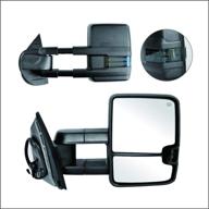 🚚 enhance your truck's visibility with perfit zone power heated smoke lens signal tow towing telescoping extendable foldable side view dual glass mirrors - fits 2007-2014 silverado suburban sierra yukon 1500 2500 3500 pickup truck logo