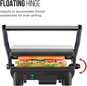 img 3 attached to 🥪 Non-Stick Sandwich Maker: 180-Degree Opening for Versatile Food Sizes, Easy Cleanup with Removable Drip Tray, 2-Slice Capacity, Stainless Steel/Black