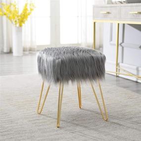 img 2 attached to Comfortland Grey Vanity Stool Chair