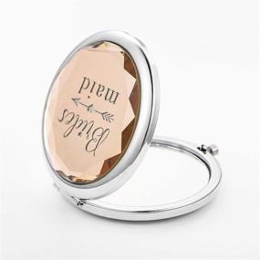 img 3 attached to SFHMTL Set of 7 Compact Pocket Makeup Mirrors - Bride, Maid of Honor, Matron of Honor, and 4 Bridesmaid Mirrors - Ideal Wedding Bridesmaid Proposal Gifts (Champagne)