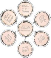 sfhmtl set of 7 compact pocket makeup mirrors - bride, maid of honor, matron of honor, and 4 bridesmaid mirrors - ideal wedding bridesmaid proposal gifts (champagne) logo