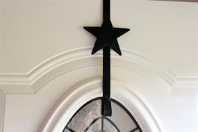 img 1 attached to 🌟 Authentic Handmade Wrought Iron Star Wreath Hanger by Amish Craftsmen