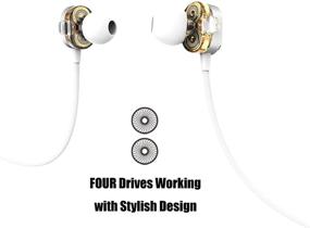 img 2 attached to 🎧 14-Hour Dual Dynamic Drives BAIJI Bluetooth Headphones - Full Frequency HiFi Stereo Wireless Magnetic Earbuds for Sports with Fixed Clip & Non-Slip Cable, Clear Mic, Comfortable, Fast Pairing (Silver)