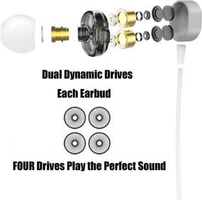 img 3 attached to 🎧 14-Hour Dual Dynamic Drives BAIJI Bluetooth Headphones - Full Frequency HiFi Stereo Wireless Magnetic Earbuds for Sports with Fixed Clip & Non-Slip Cable, Clear Mic, Comfortable, Fast Pairing (Silver)