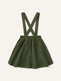 img 3 attached to Cute and Stylish Romwe Girl's Corduroy Button Front Overall Jumper Dress - Perfect for All-Day Comfort and Versatile Styling