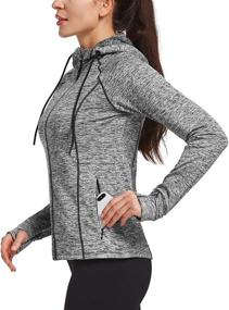 img 1 attached to 🧥 BALEAF Womens Fleece Full Zip Hooded Athletic Running Jacket with Thermal Sport Technology and Thumb Holes