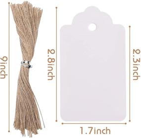 img 3 attached to White Paper Tags: 200pcs Gift Hang Tags with String for All Occasions