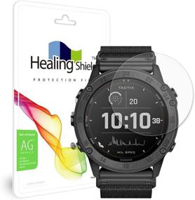 img 1 attached to Защитная пленка Healingshield для экрана Garmin Tactix Delta Solar - матовая анти-отпечаток противоотражающая пленка [Набор из 2 передних защитных крышек]