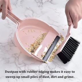 img 3 attached to 🧹 Pink Perastra Mini Brush and Dustpan Set, Portable Cleaning Tool Kit – Convenient Home, Kitchen, Office, and Car Essentials