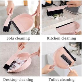 img 1 attached to 🧹 Pink Perastra Mini Brush and Dustpan Set, Portable Cleaning Tool Kit – Convenient Home, Kitchen, Office, and Car Essentials