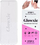 👣 glowxie glass foot file - callus remover, exfoliating tool for dry cracked heels, laser etched pedicure tool, foot scraper, shaver, rasp, buffer foot care logo