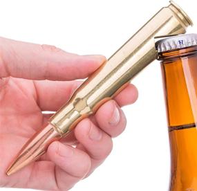 img 1 attached to 🍾 Authentic USA-Made 50 Caliber Brass Bottle Opener - Lucky Shot's Once Fired BMG Bullet Round