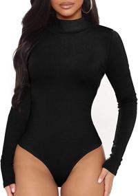 img 4 attached to Black Sleeve Bodysuit Women Turtle